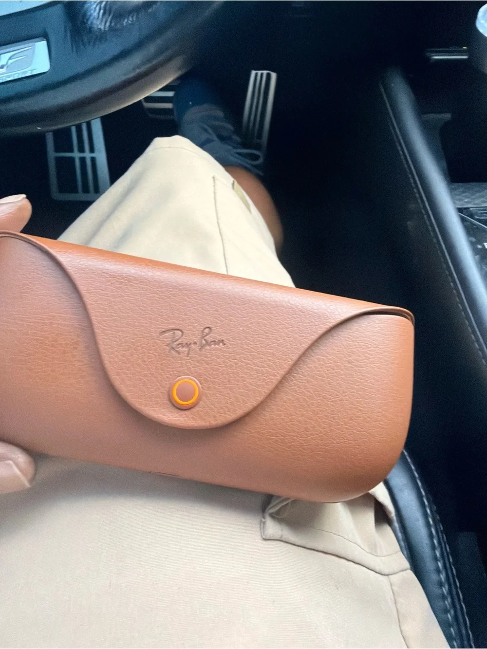 Ray-Ban Black Rectangular Acetate Meta Glasses with Tan Case